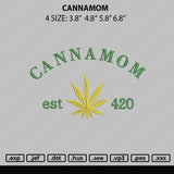 Cannamom Embroidery File 4 Sizes