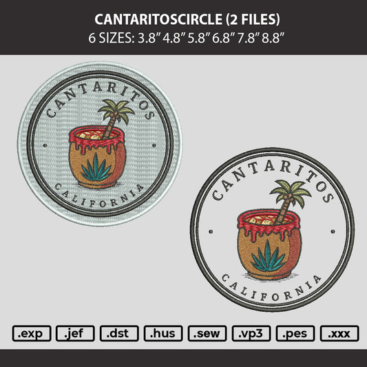 Cantaritostext Embroidery Machine Design 2 Files 6 sizes