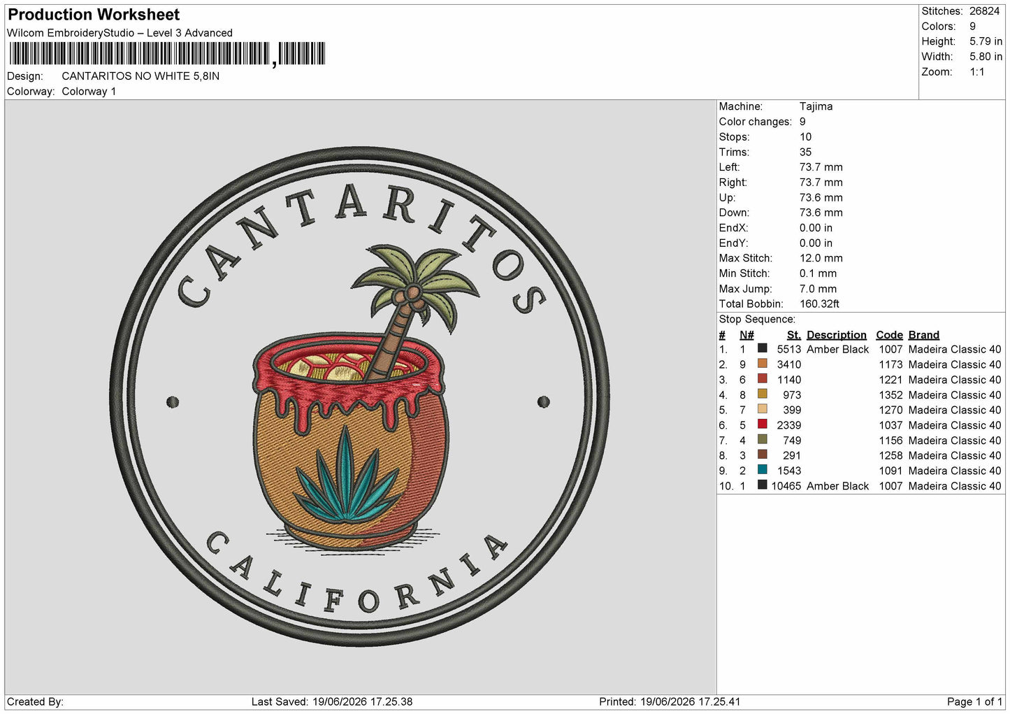 Cantaritostext Embroidery Machine Design 2 Files 6 sizes