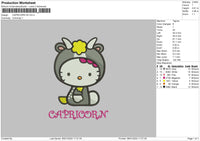 Capricorn Hk Embroidery File 6 sizes