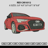 Red Car 0312 Embroidery File 6 sizes