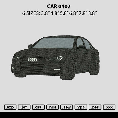 Car 0402 Embroidery File 6 sizes
