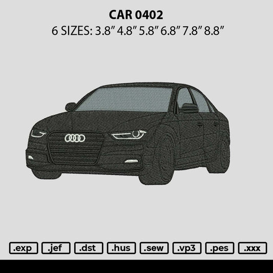 Car 0402 Embroidery File 6 sizes