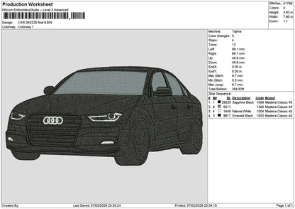 Car 0402 Embroidery File 6 sizes