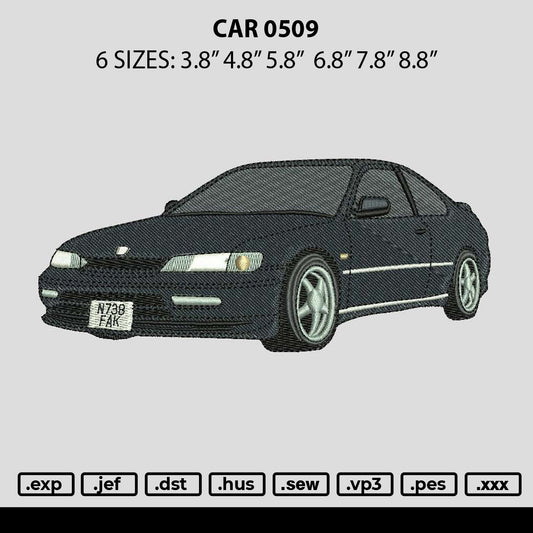 Car 0509 Embroidery File 6 sizes