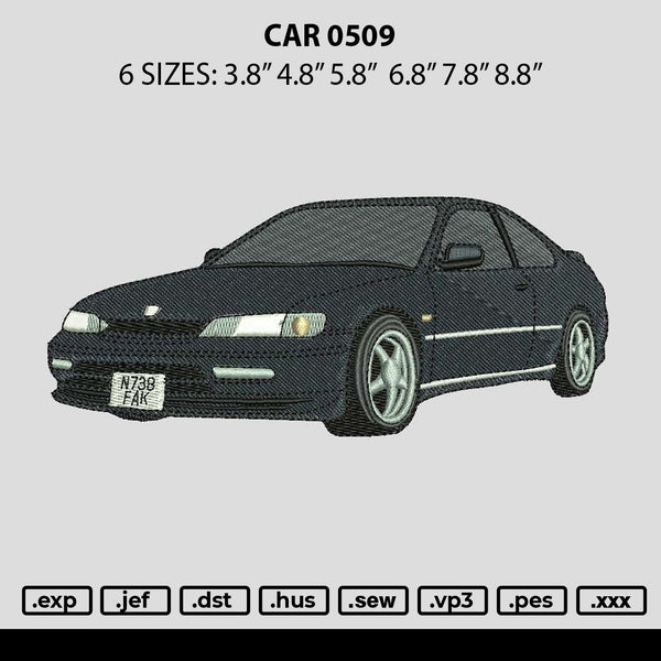 Car 0509 Embroidery File 6 sizes