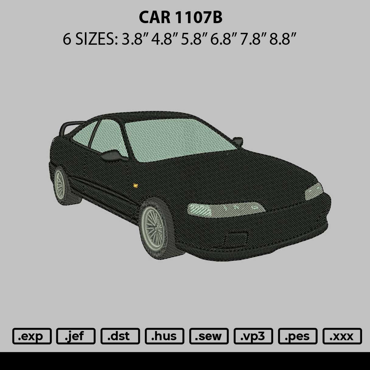 Car 1107b Embroidery File 6 sizes