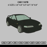 Car 1107b Embroidery File 6 sizes
