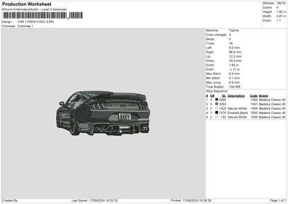 Car 1109 Embroidery File 6 sizes