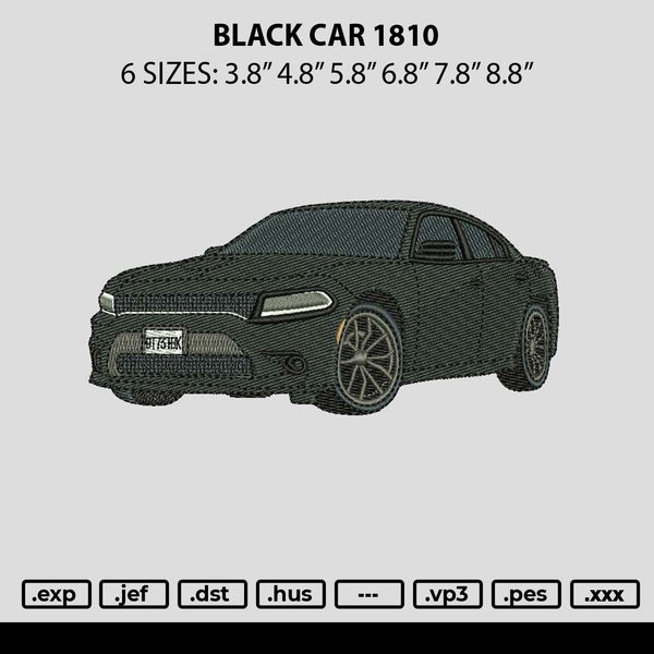 Black Car 1810 Embroidery File 6 sizes