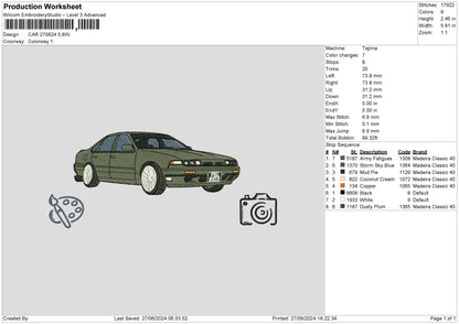 Car 2706 Embroidery File 6 sizes