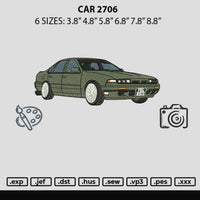 Car 2706 Embroidery File 6 sizes