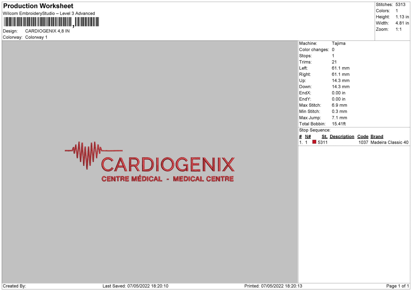 Cardiogenix Embroidery File 4 size