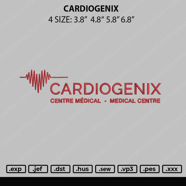 Cardiogenix Embroidery File 4 size