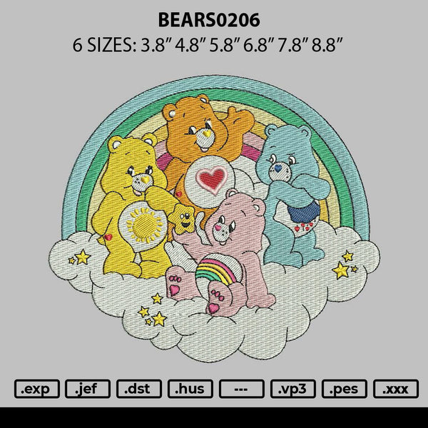 Bears 0206 Embroidery File 6 sizes