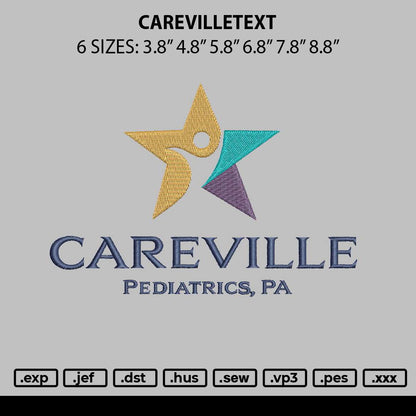 Carevilletext Embroidery File 6 sizes