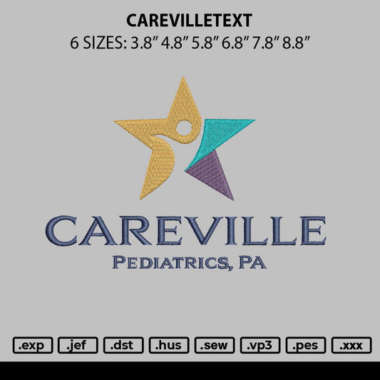 Carevilletext Embroidery File 6 sizes