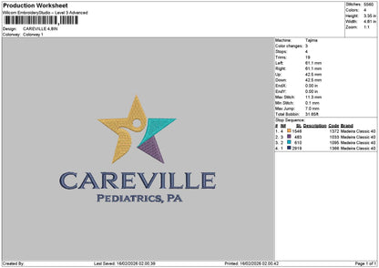 Carevilletext Embroidery File 6 sizes