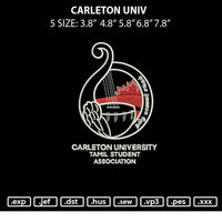 Carleton Univ Embroidery File 5 sizes