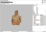 Player 15 Embroidery File 6 sizes