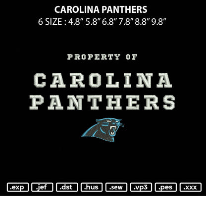 Caroline Panthers Embroidery File 6 sizes