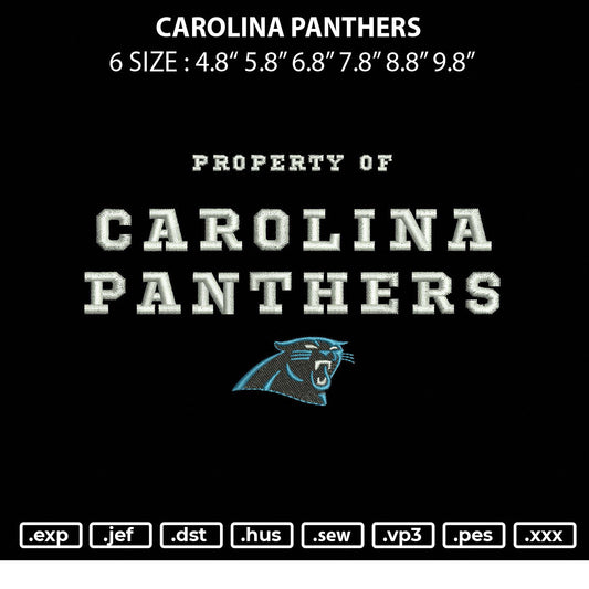 Caroline Panthers Embroidery File 6 sizes