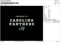 Caroline Panthers Embroidery File 6 sizes