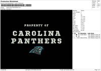 Caroline Panthers Embroidery File 6 sizes
