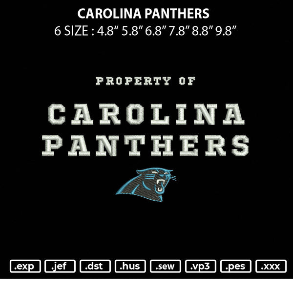 Caroline Panthers Embroidery File 6 sizes