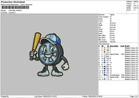 Baseball Cirlce Embroidery File 6 sizes
