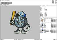 Baseball Cirlce Embroidery File 6 sizes