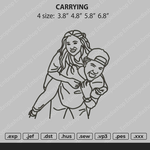 Carrying Embroidery File 4 size