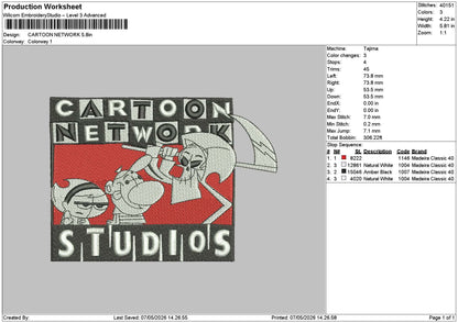 Cartoon 0705 Embroidery File 6 sizes