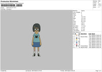 Cartoon W Embroidery File 4 size