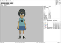 Cartoon W Embroidery File 4 size