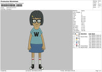 Cartoon W Embroidery File 4 size