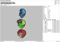 Cartoon Heads Embroidery File 6 sizes