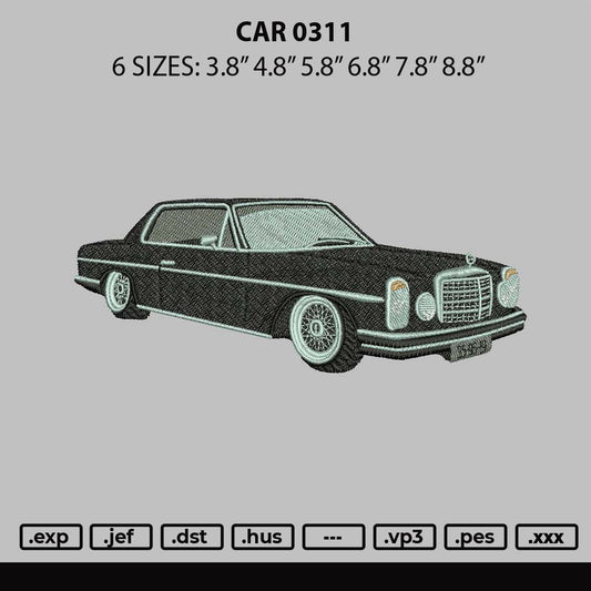 Car 0311 Embroidery File 6 sizes
