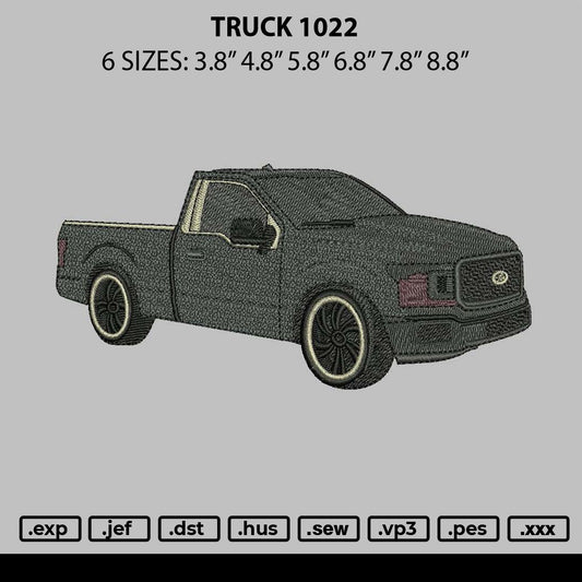 Truck 1022a Embroidery File 6 sizes