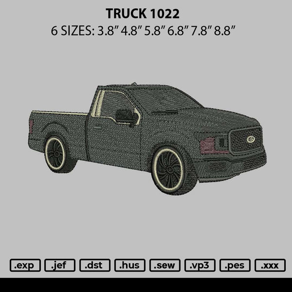 Truck 1022a Embroidery File 6 sizes