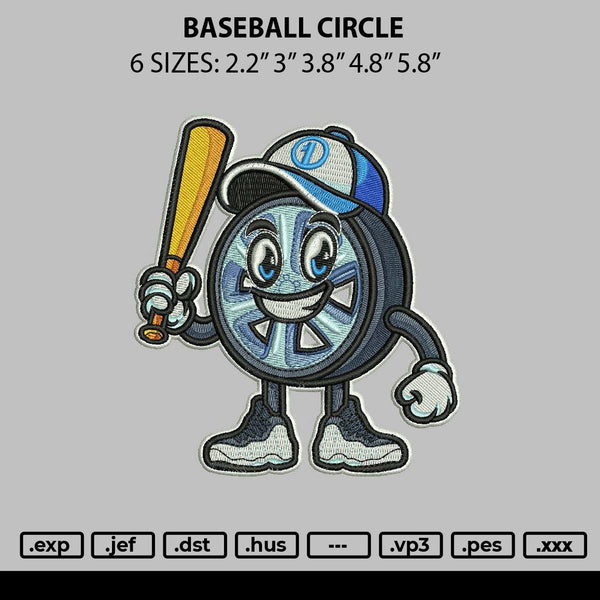 Baseball Cirlce Embroidery File 6 sizes