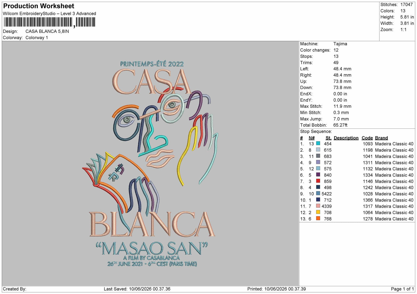 Casa Text 0906 Embroidery Machine Design File 6 sizes