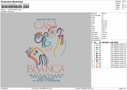 Casa Text 0906 Embroidery Machine Design File 6 sizes