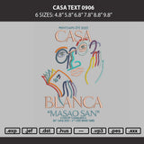 Casa Text 0906 Embroidery Machine Design File 6 sizes