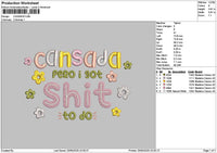 Cansadatext Embroidery File 6 sizes