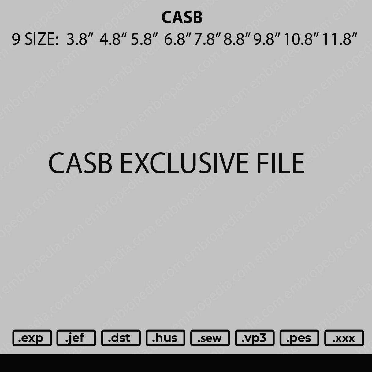 CASB Embroidery Fie 9 size