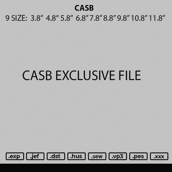 CASB Embroidery Fie 9 size
