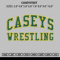Caseystext Embroidery File 6 sizes