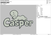 Casper Embroidery File 4 size