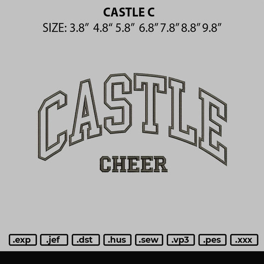 Castle Text Embroidery File 6 sizes